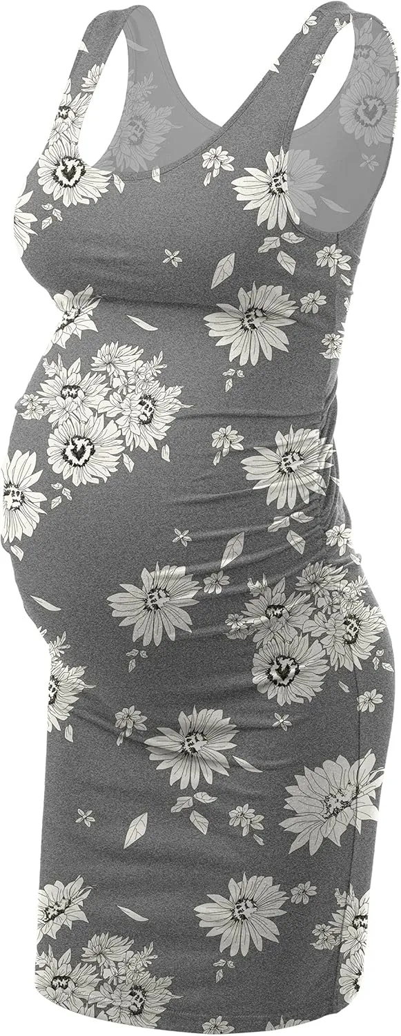 Peauty Side Ruch Maternity Tank Dress for Baby Shower/Maternity Casual Dress