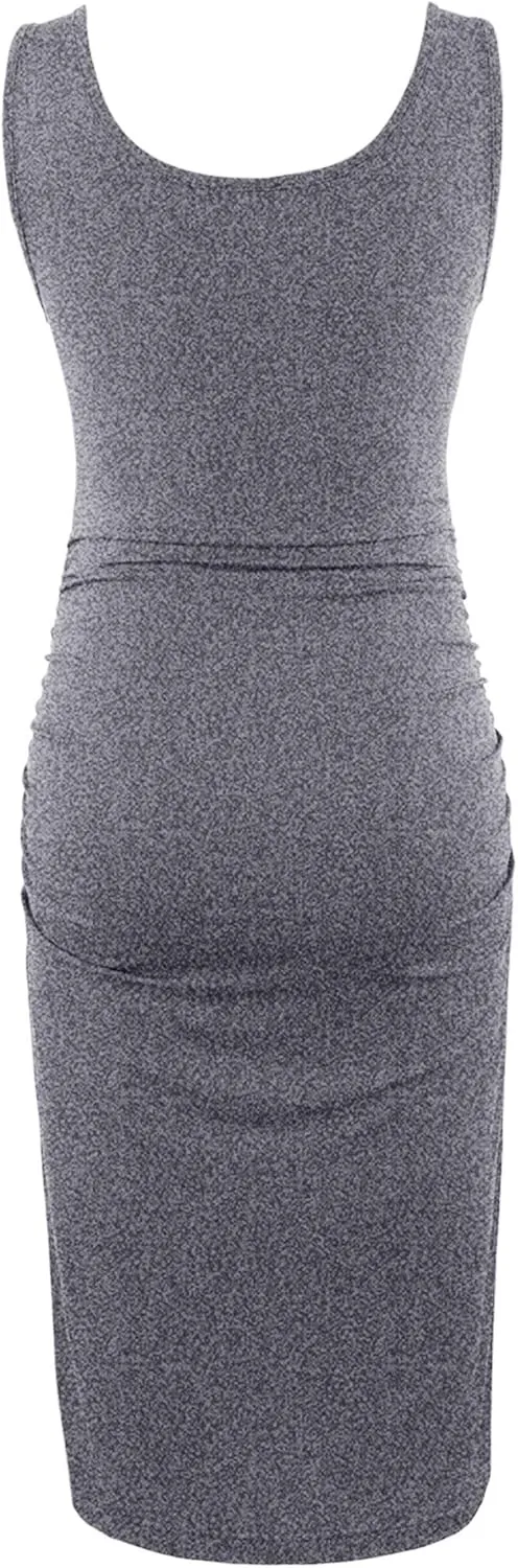 Peauty Side Ruch Maternity Tank Dress for Baby Shower/Maternity Casual Dress