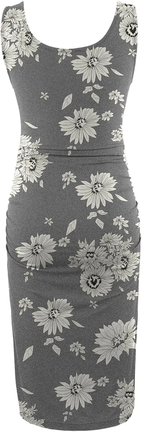 Peauty Side Ruch Maternity Tank Dress for Baby Shower/Maternity Casual Dress