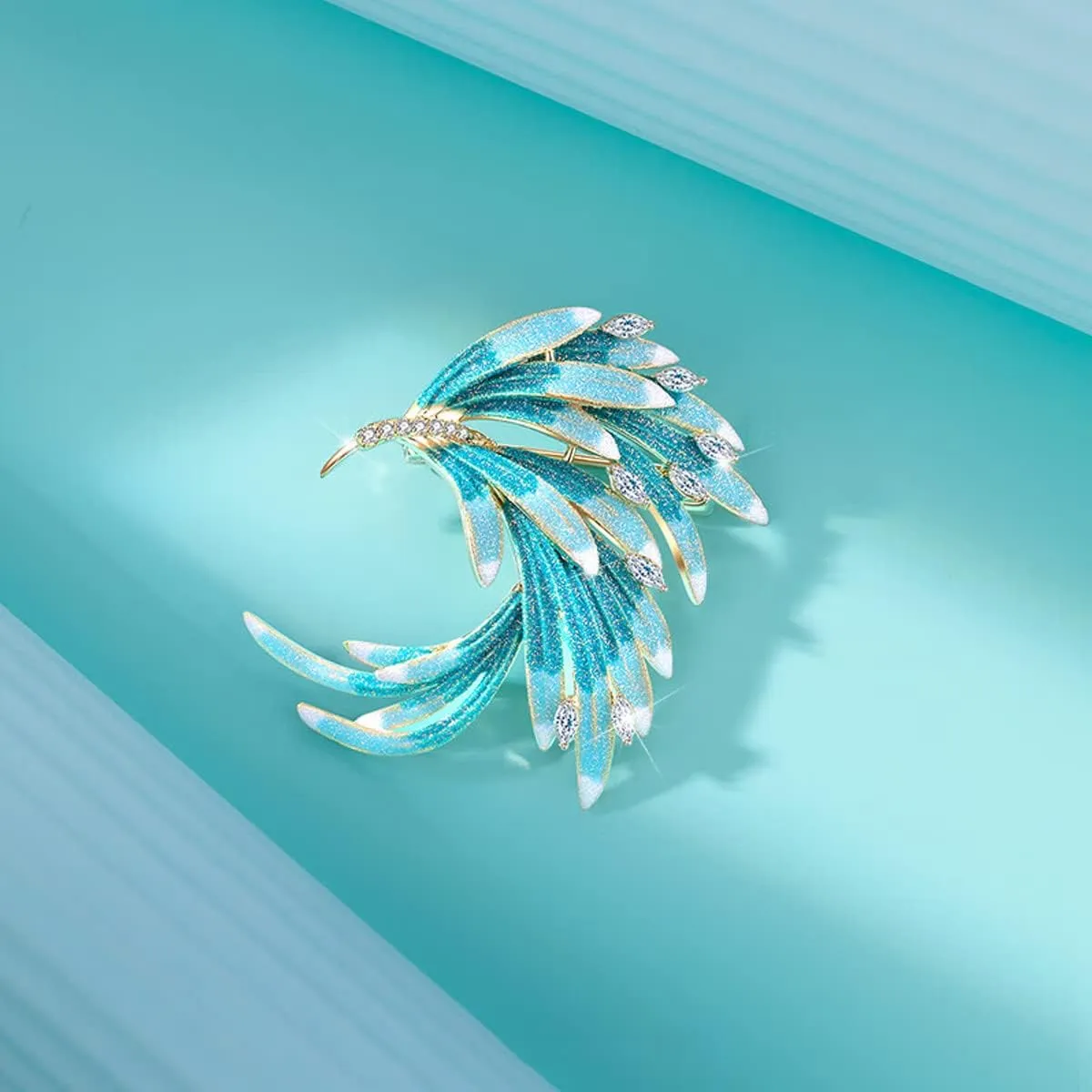 Phoenix Fashion Brooches, Gradient Phoenix Tail Brooch Pins, Phoenix Feather Tail Brooch Elegant Clothing Accessories Scarf | Hat Pins