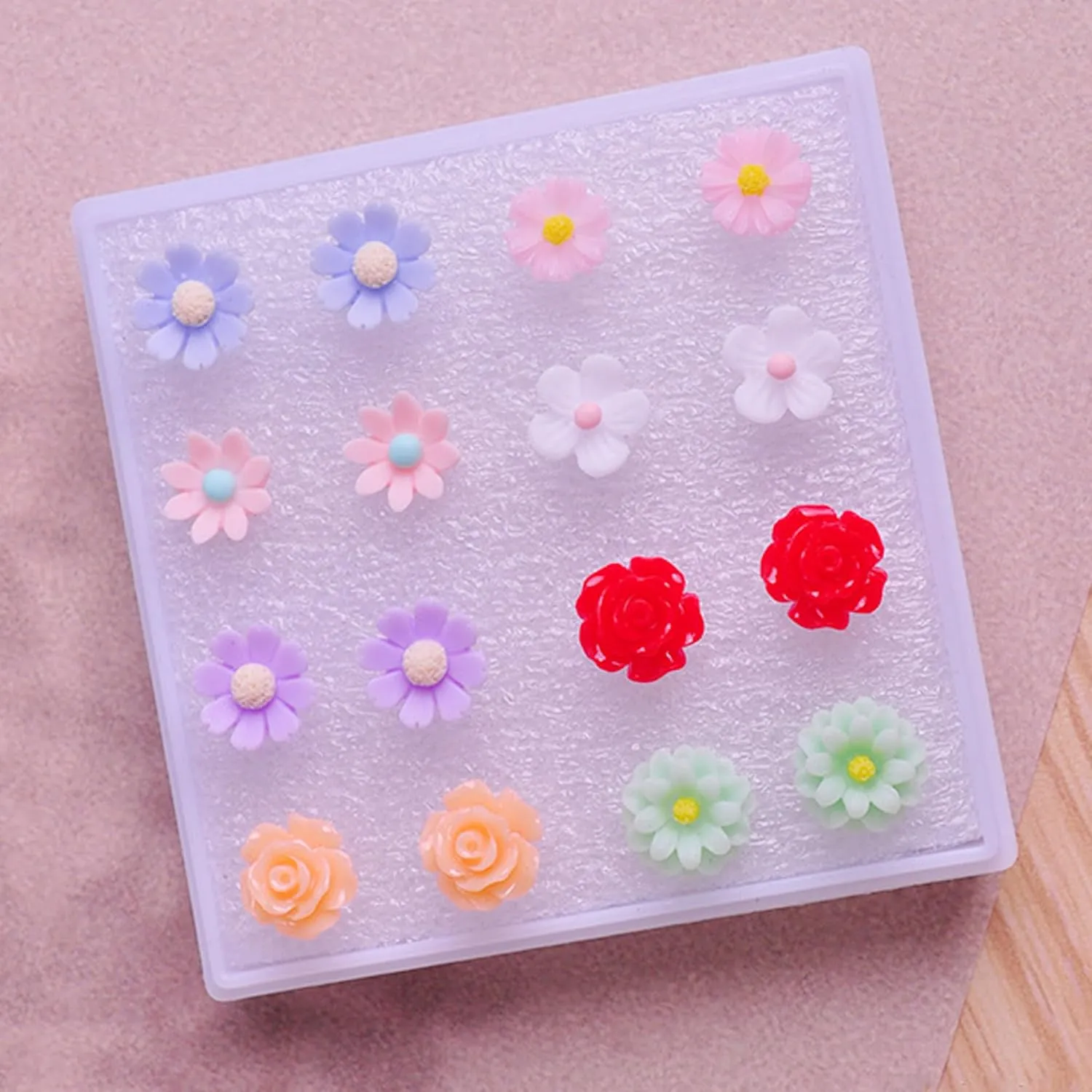 Plastic Post Earrings for Sensitive Ears White Plastic Stud Earrings with Plastic Posts Hypoallergenic Plastic Earrings for Women