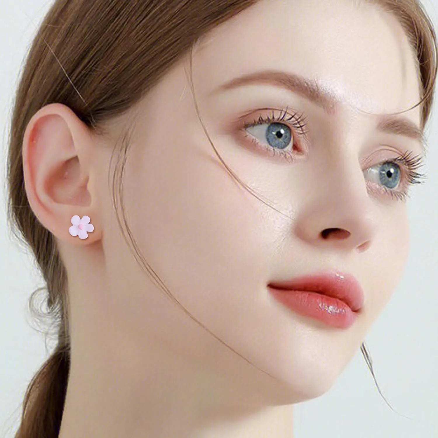 Plastic Post Earrings for Sensitive Ears White Plastic Stud Earrings with Plastic Posts Hypoallergenic Plastic Earrings for Women