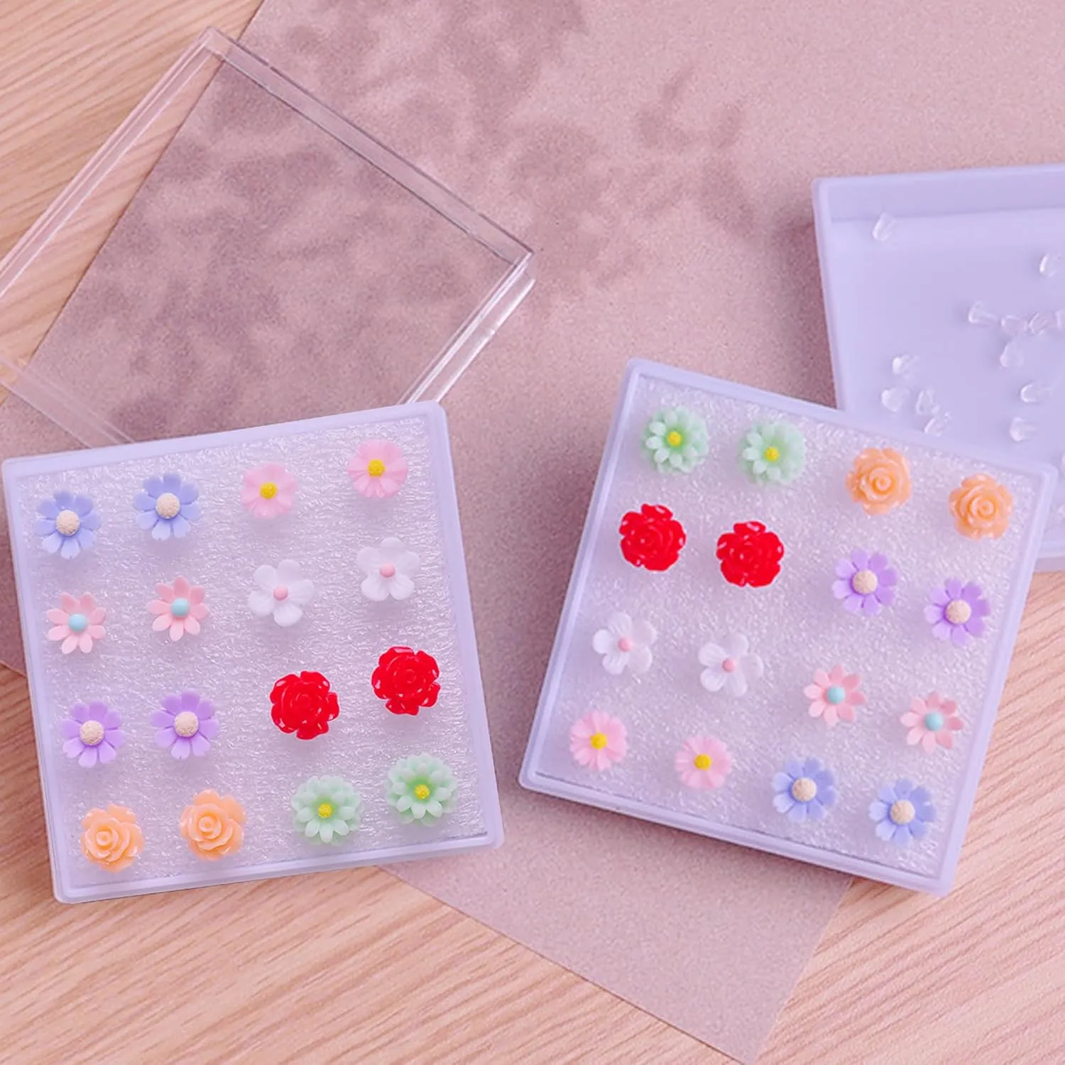 Plastic Post Earrings for Sensitive Ears White Plastic Stud Earrings with Plastic Posts Hypoallergenic Plastic Earrings for Women