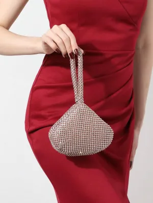 Pure Handcrafted Rhinestone Clutch Handbag, Evening Purse for Women, Multi-colors