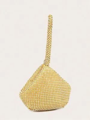Pure Handcrafted Rhinestone Clutch Handbag, Evening Purse for Women, Multi-colors