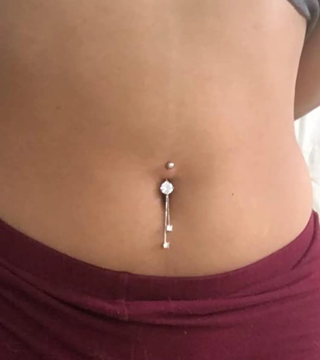 QWALIT Belly Button Rings 14G Surgical Steel Belly Rings CZ Opal Navel Piercing Jewelry for Women Girls 3/8" 10mm Silver Rose Gold