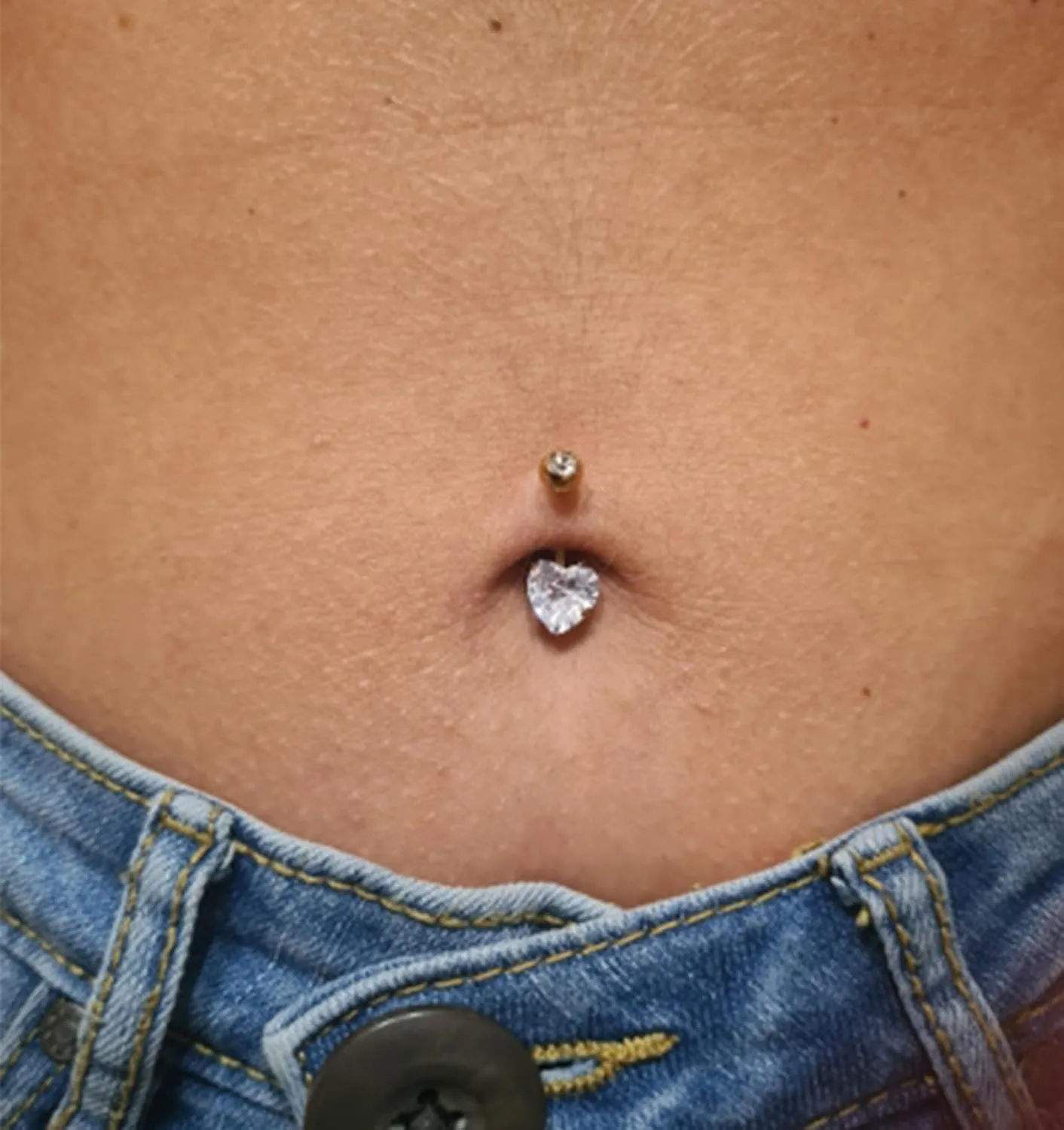 QWALIT Belly Button Rings 14G Surgical Steel Belly Rings CZ Opal Navel Piercing Jewelry for Women Girls 3/8" 10mm Silver Rose Gold