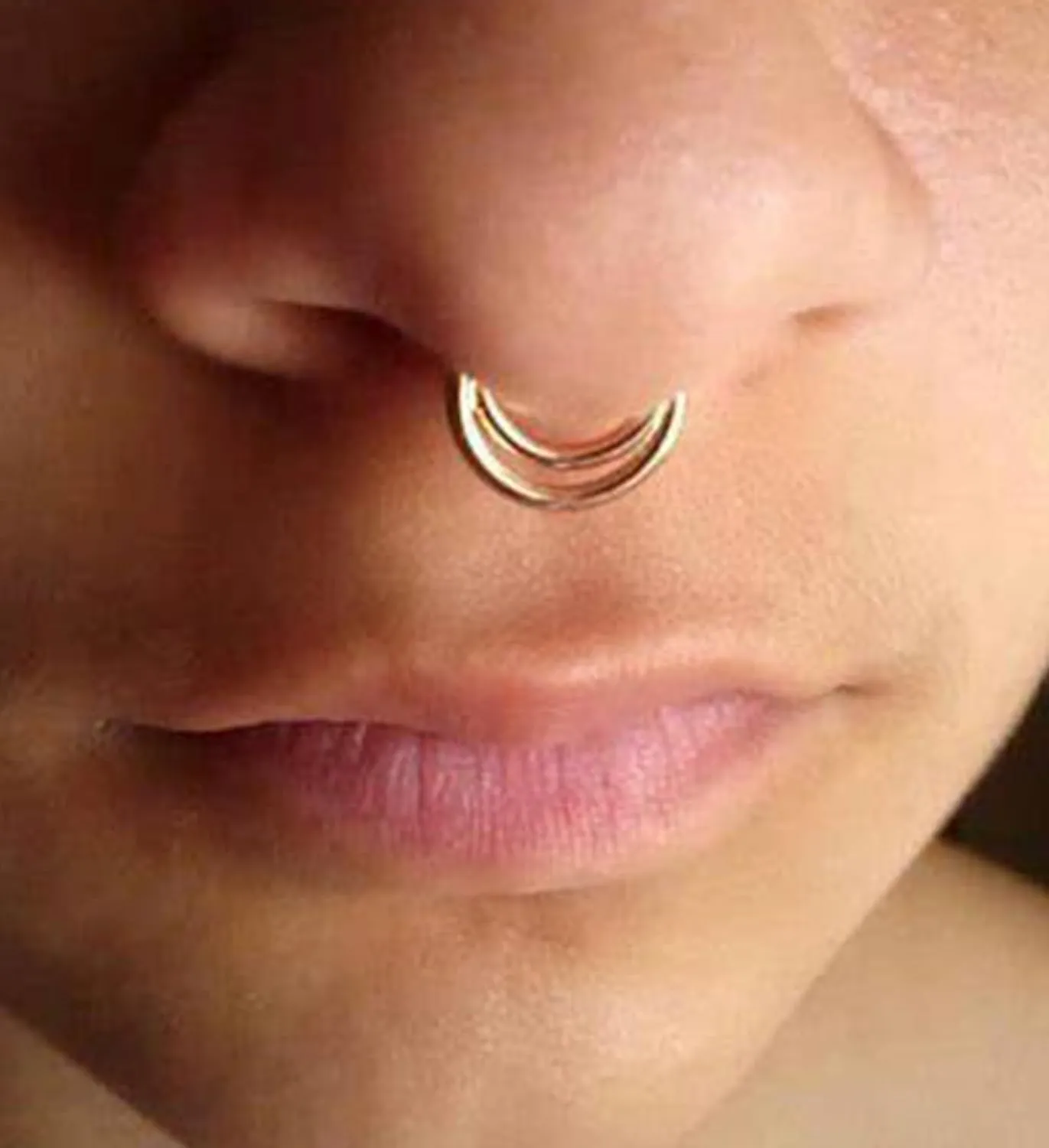 QWALIT Fake Septum Ring Fake Septum Piercing Faux Septum Nose Rings Fake Nose Ring Septum Fake Septum Nose Ring Clip On Septum Nose Ring Faux Septum Piercing Fake Septum Hoop Fake Septum Jewelry
