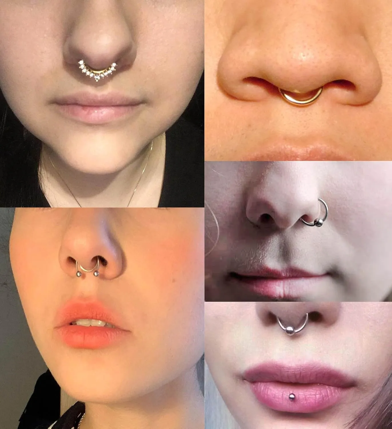 QWALIT Fake Septum Ring Fake Septum Piercing Faux Septum Nose Rings Fake Nose Ring Septum Fake Septum Nose Ring Clip On Septum Nose Ring Faux Septum Piercing Fake Septum Hoop Fake Septum Jewelry