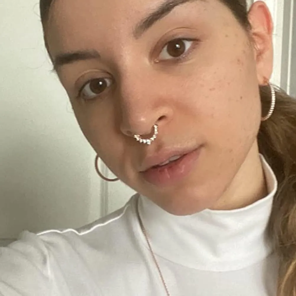 QWALIT Fake Septum Ring Fake Septum Piercing Faux Septum Nose Rings Fake Nose Ring Septum Fake Septum Nose Ring Clip On Septum Nose Ring Faux Septum Piercing Fake Septum Hoop Fake Septum Jewelry