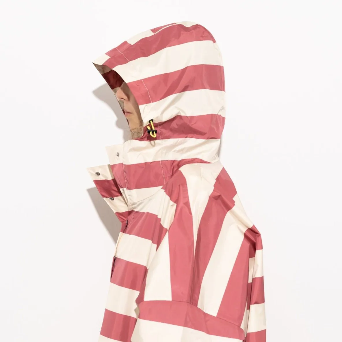 Raincoat bold stripes - blush/sand