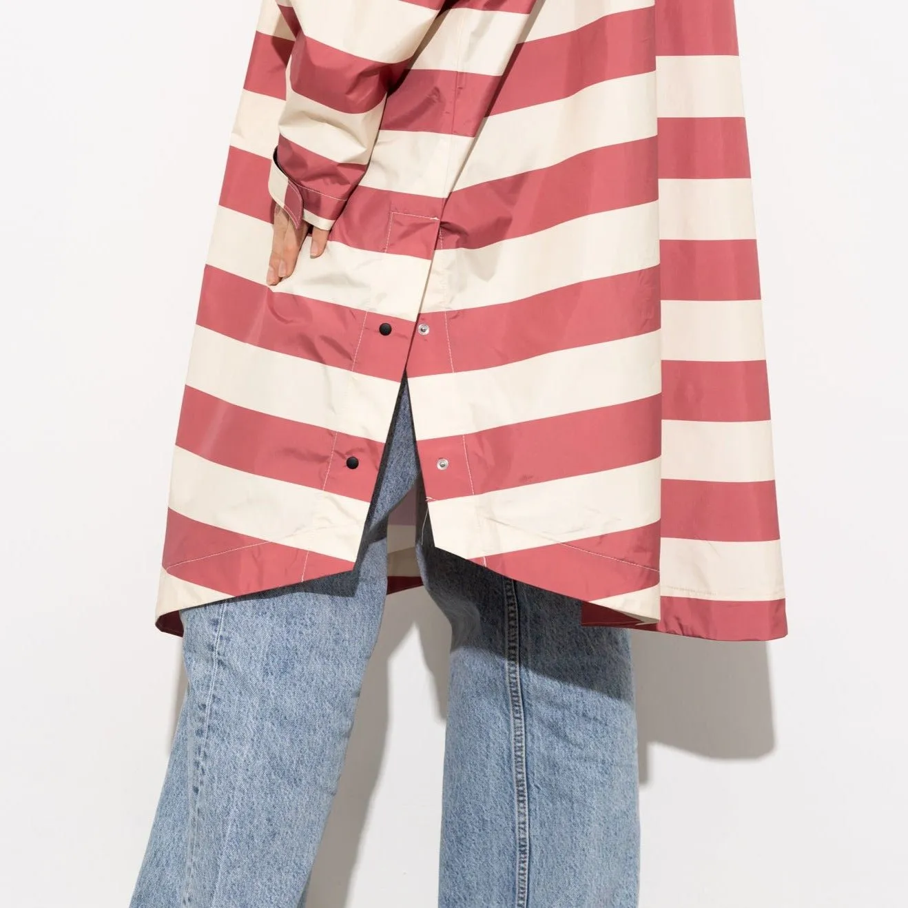 Raincoat bold stripes - blush/sand