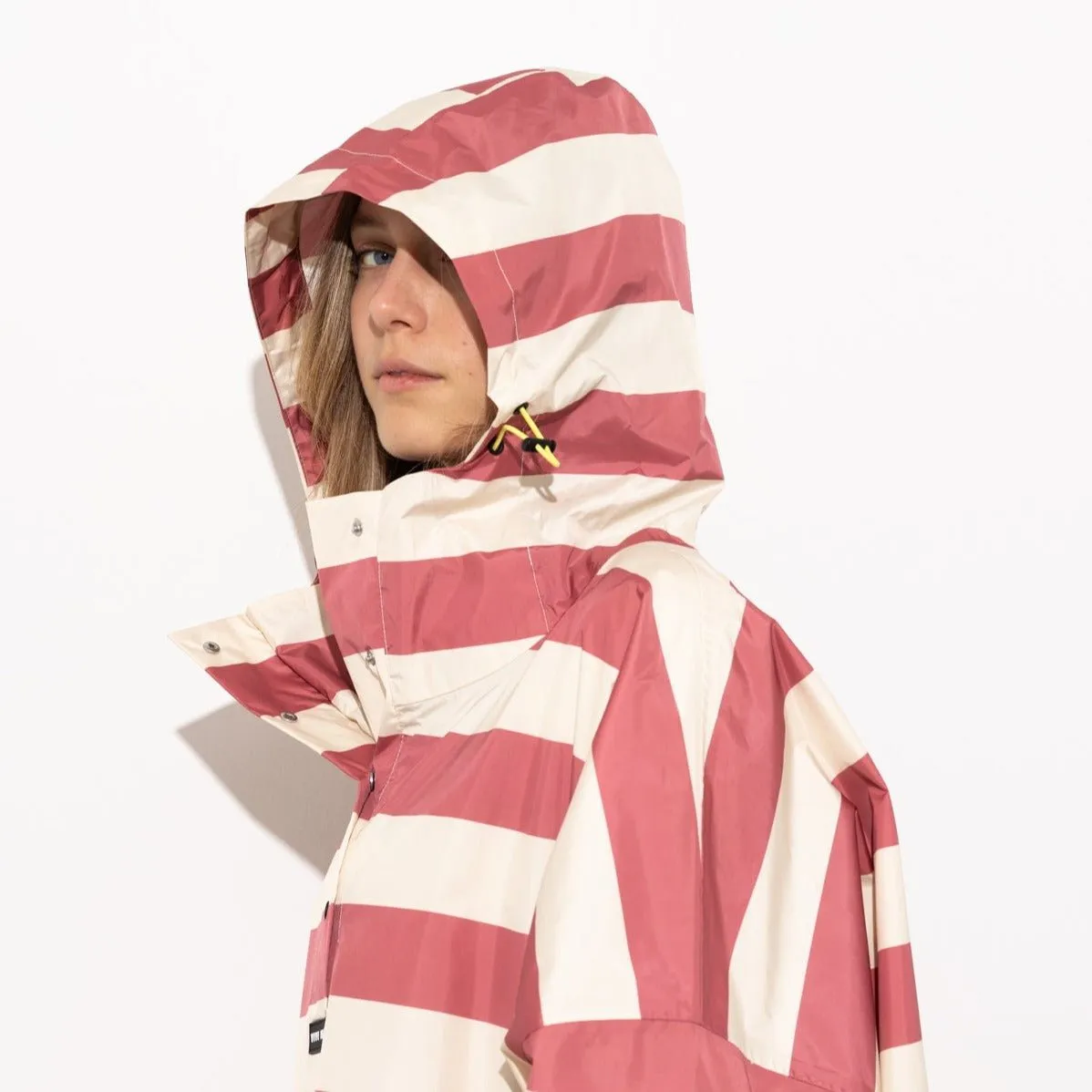 Raincoat bold stripes - blush/sand