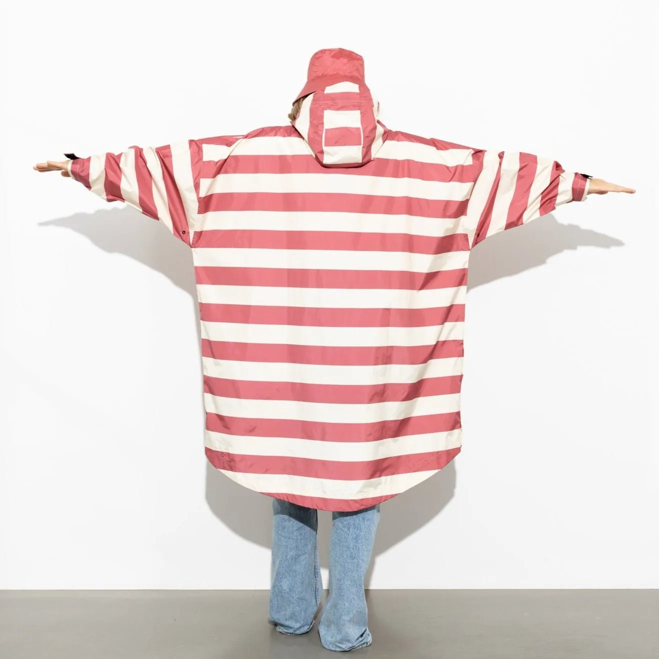 Raincoat bold stripes - blush/sand