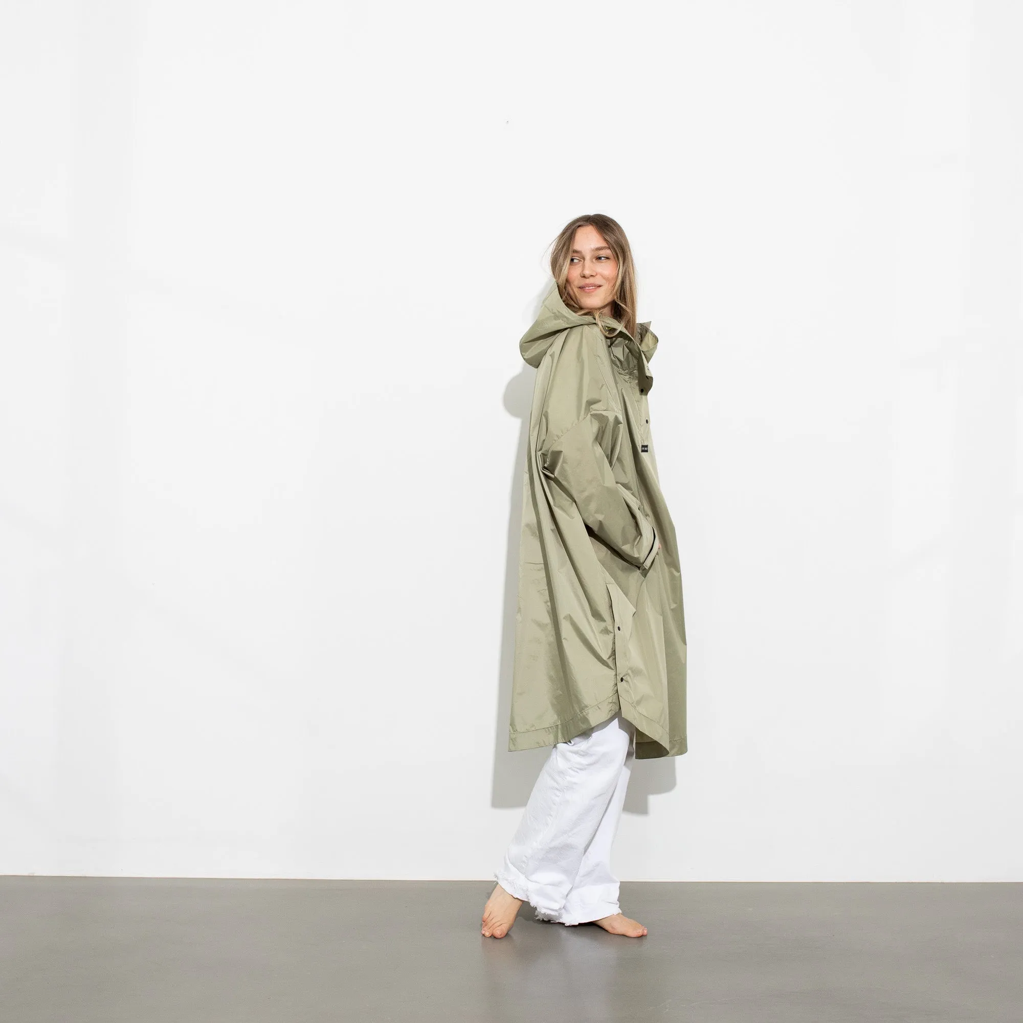Raincoat solid pale olive