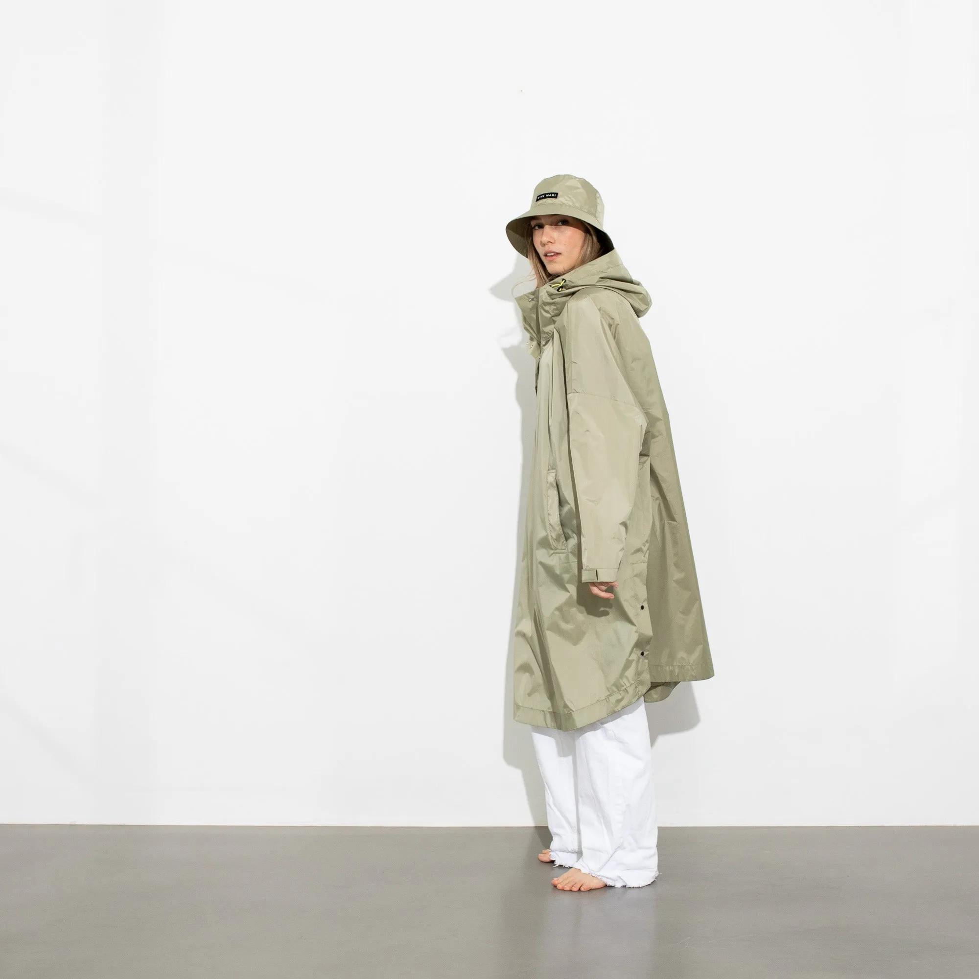 Raincoat solid pale olive