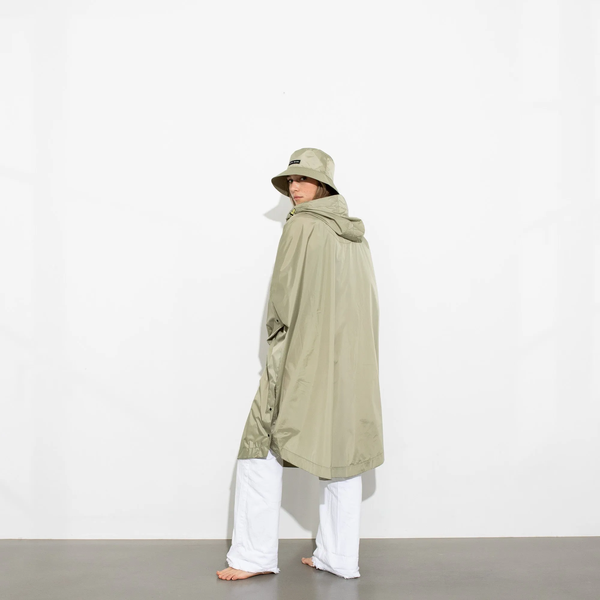 Raincoat solid pale olive