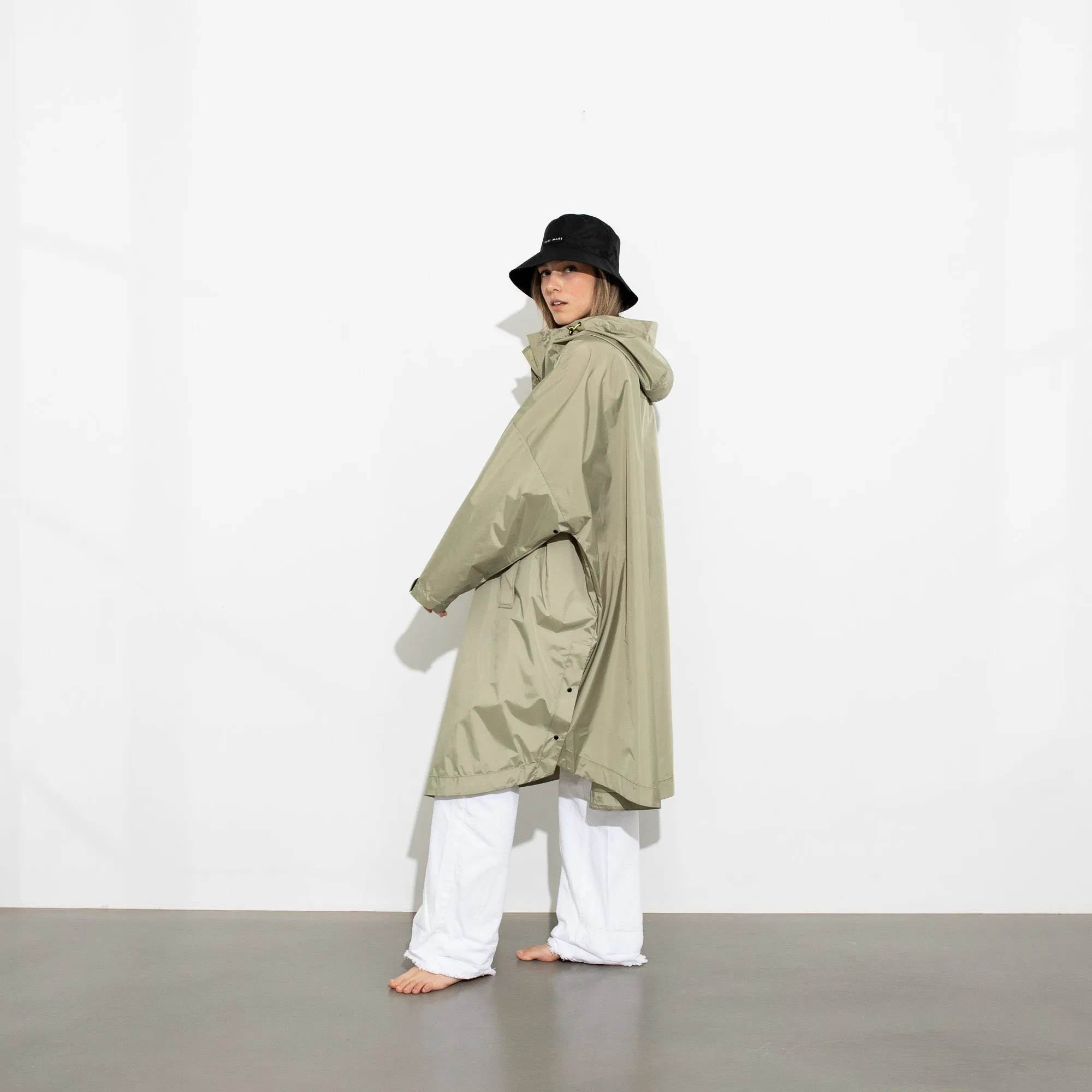 Raincoat solid pale olive