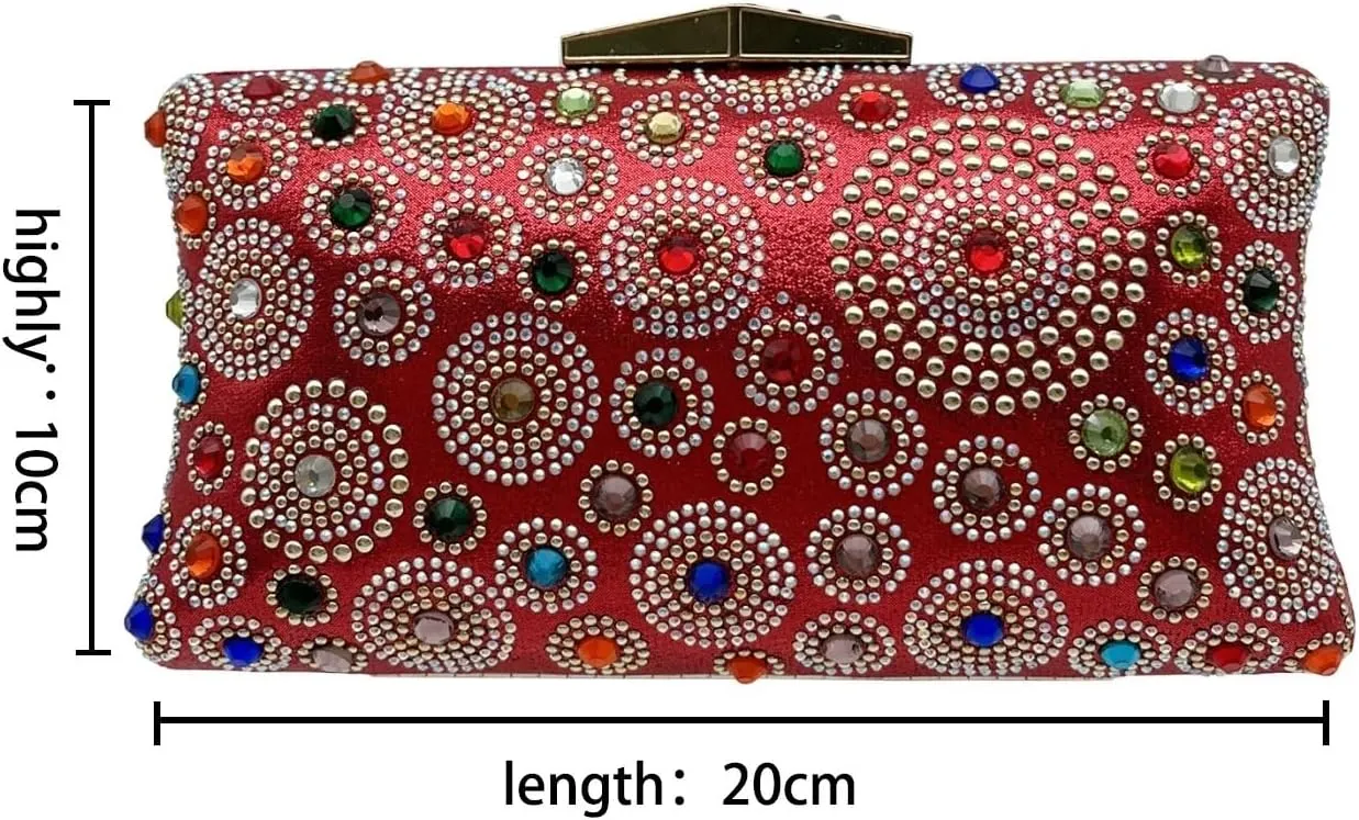 Rhinestone Bags Multi-color Bright Diamond Design Ladies Bag Dinner Dress With Elegant Ladies Clutch Bag