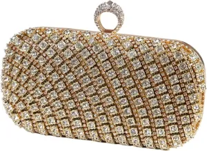 Rhinestone Covering Surface Exquisite Ladies Party Clutch Bag Silver Color Circular Ring Evening Bags For Wedding Party Prom