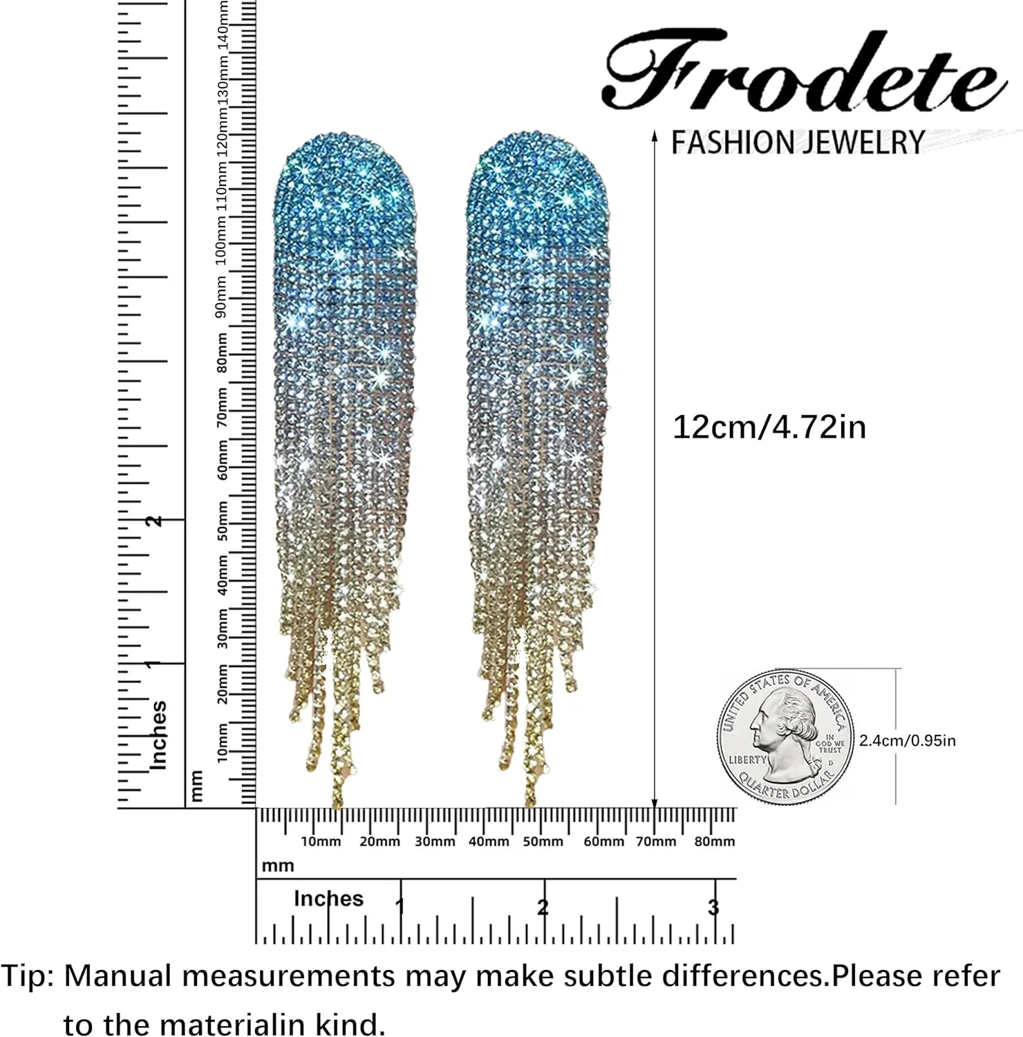 Rhinestone Drop Earrings for Women Sparkly Long Tassel Earrings Dangling Crystal Statement Prom Earrings Wedding Party Dress Outfit Jewerly Gifts
