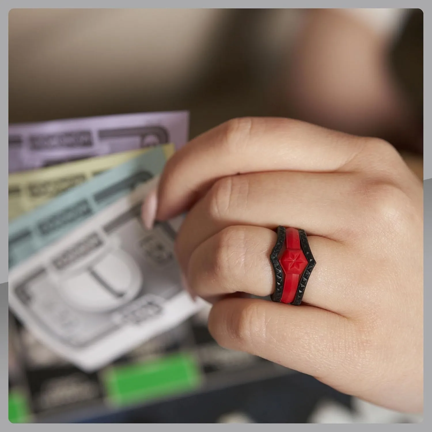 Rinfit Matching Silicone Rings for Couples - Silicone Wedding Bands Sets for Him and Her - His and Hers Ring Sets Black/Red - Patented Design