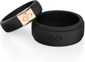 Rinfit Matching Silicone Rings for Couples - Silicone Wedding Bands Sets for Him and Her - MetalInfinity & Infinity Patented Design