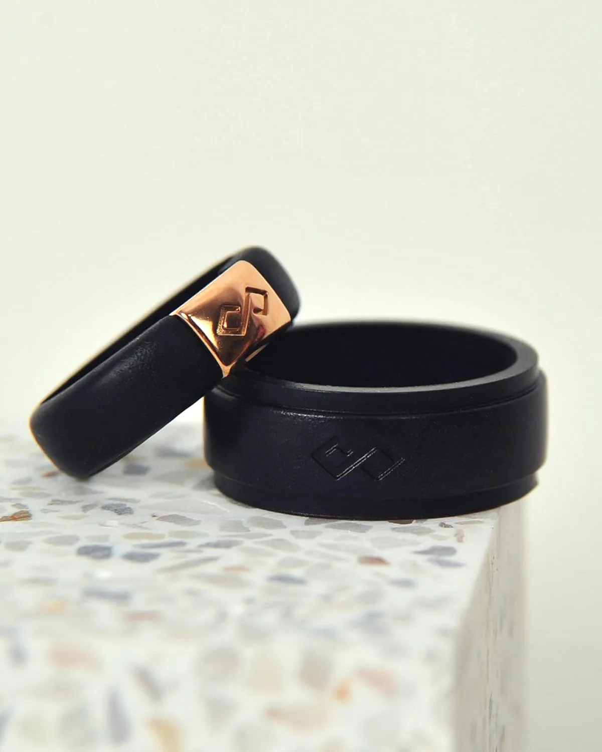 Rinfit Matching Silicone Rings for Couples - Silicone Wedding Bands Sets for Him and Her - MetalInfinity & Infinity Patented Design
