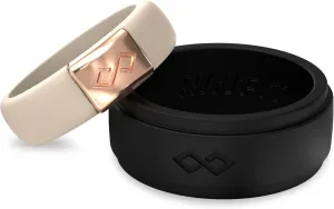 Rinfit Matching Silicone Rings for Couples - Silicone Wedding Bands Sets for Him and Her - MetalInfinity & Infinity Patented Design