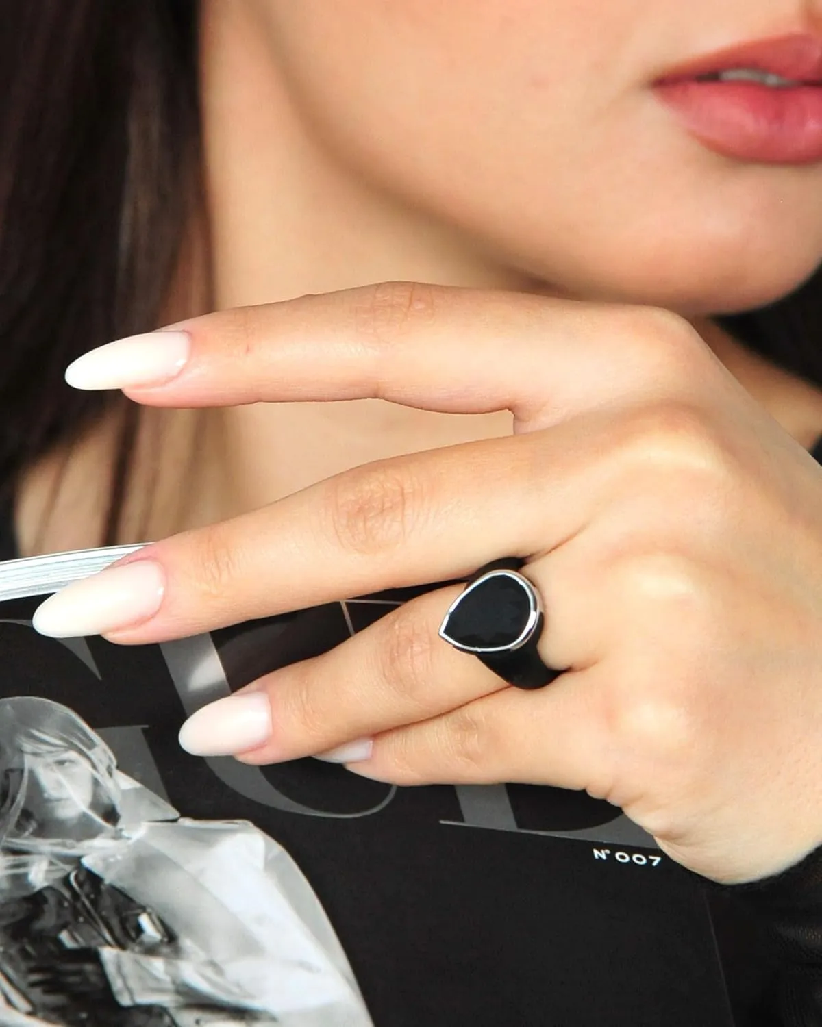 Rinfit Women's Silicone Rings - Engagement or Promise Rings for Her - Oversized Pear Silicone Wedding Bands Women - Patented Design