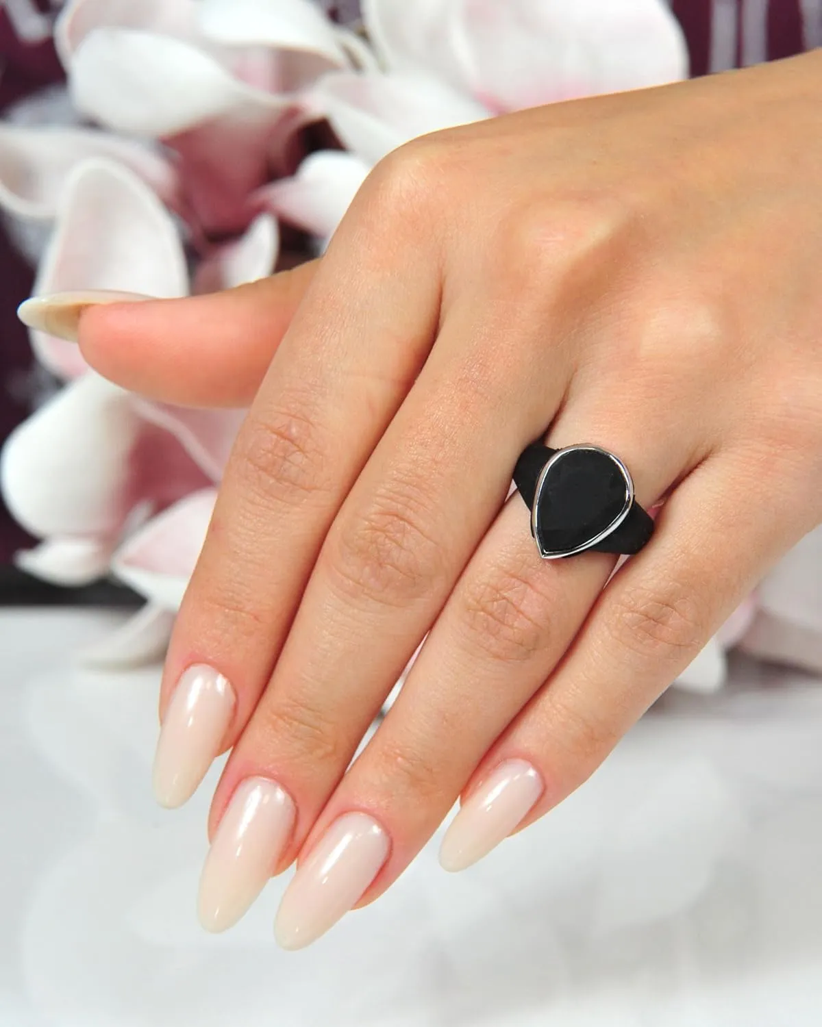 Rinfit Women's Silicone Rings - Engagement or Promise Rings for Her - Oversized Pear Silicone Wedding Bands Women - Patented Design