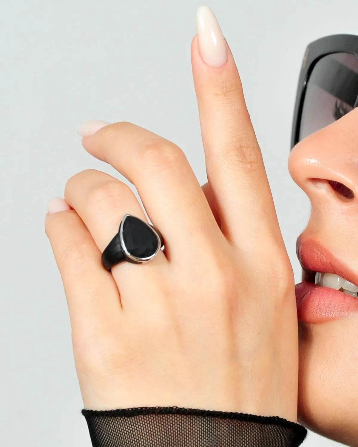 Rinfit Women's Silicone Rings - Engagement or Promise Rings for Her - Oversized Pear Silicone Wedding Bands Women - Patented Design