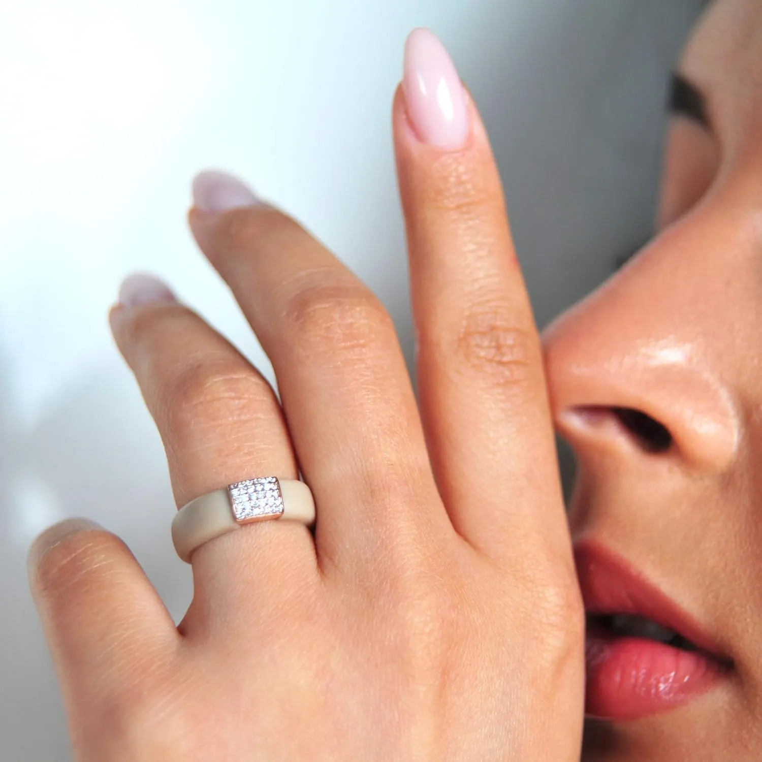 Rinfit Womens Silicone Wedding Ring - Engagement Ring for Women - Promise Rings for Her with Stainless Steel Metal & Cubic Zirconia Stones - Patented Design