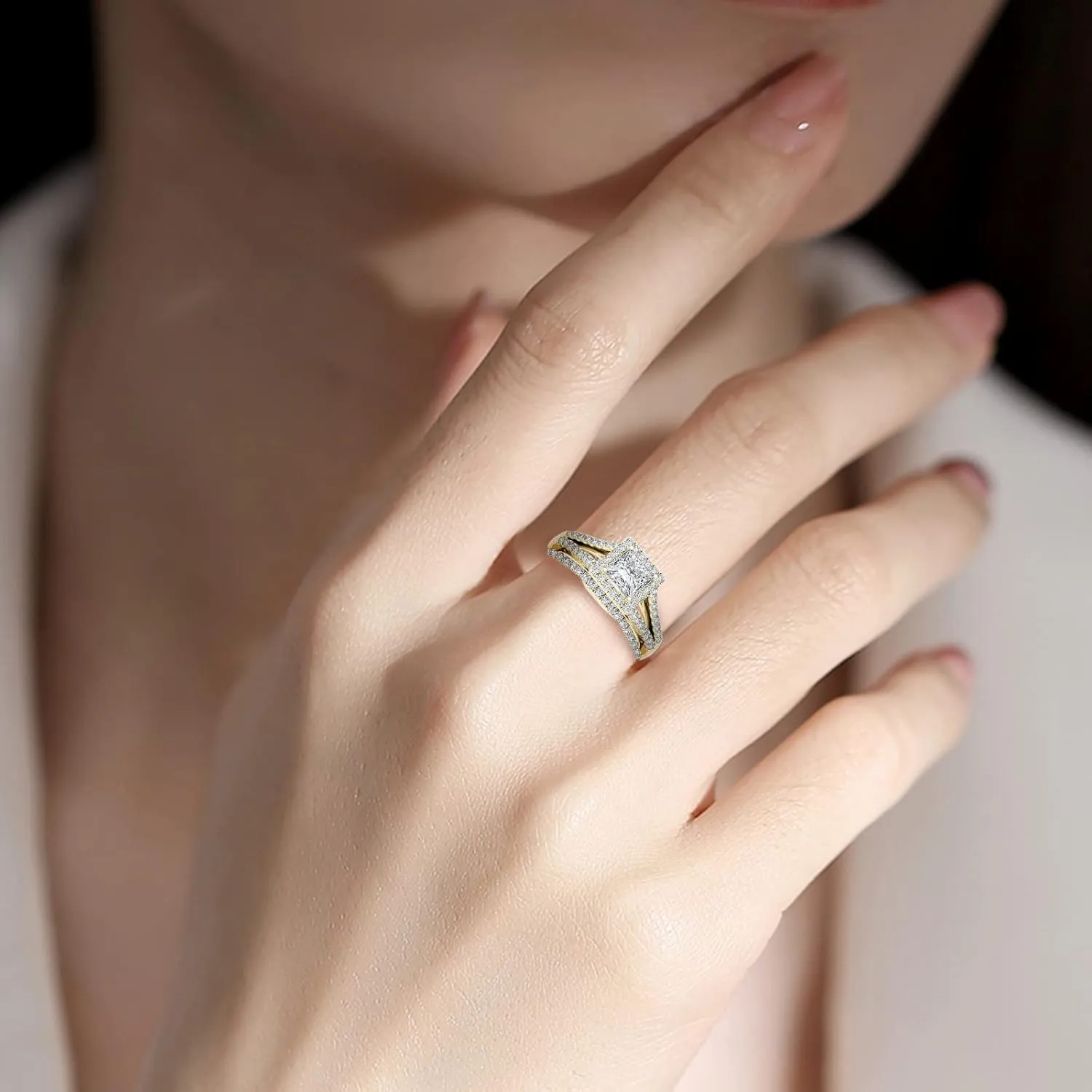 Rings for Womens Wedding Ring Bands Promise Rings 925 Sterling Silver Knuckle Rings Valentine's Day Gifts (a)