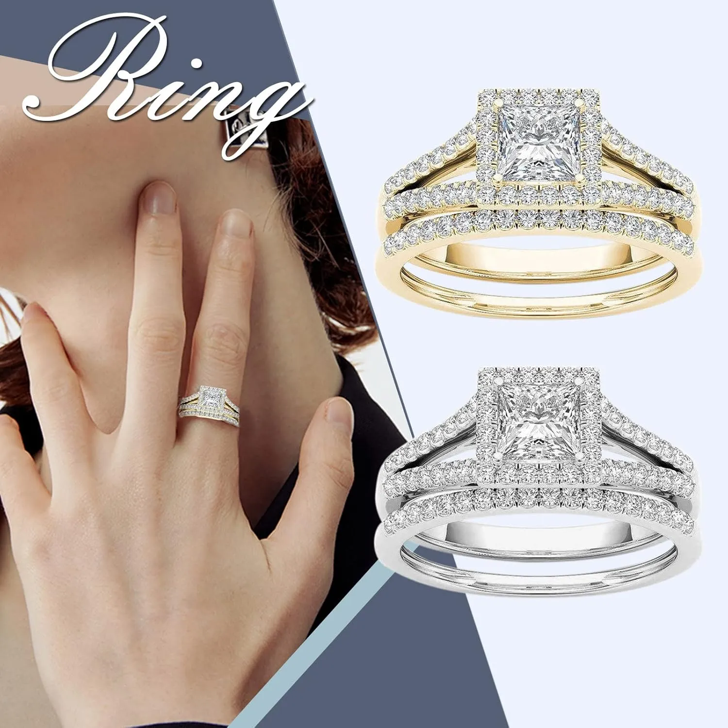 Rings for Womens Wedding Ring Bands Promise Rings 925 Sterling Silver Knuckle Rings Valentine's Day Gifts (a)