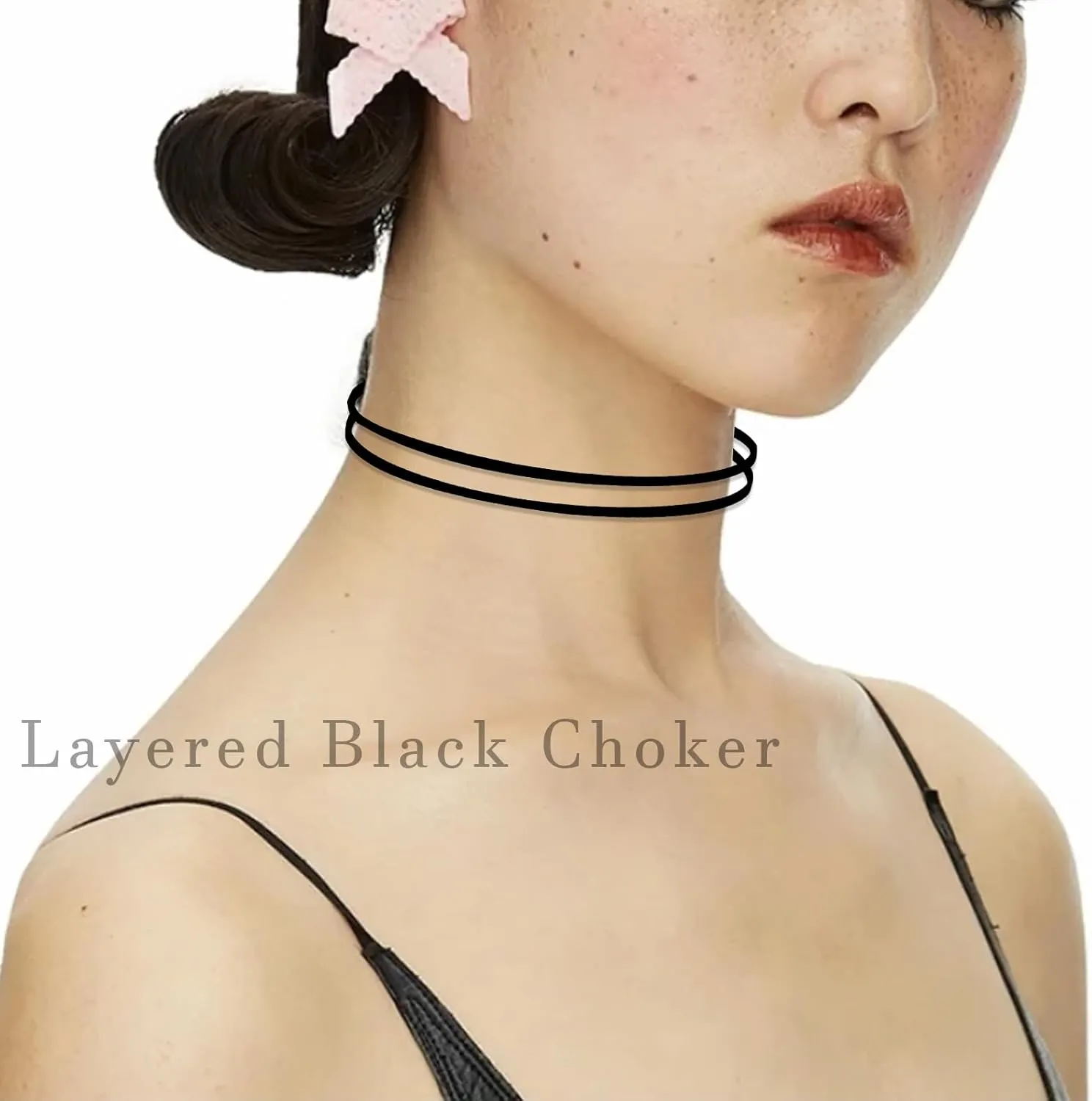 Ronglry 3pcs Black Choker Necklace for Women Black Velvet Choker Set Layered Black Choker Necklaces Classic Chokers for Women Adjustable Gothic Lace Black Collar Necklace for Party Cosplay Christmas Birthday Jewelry Gifts