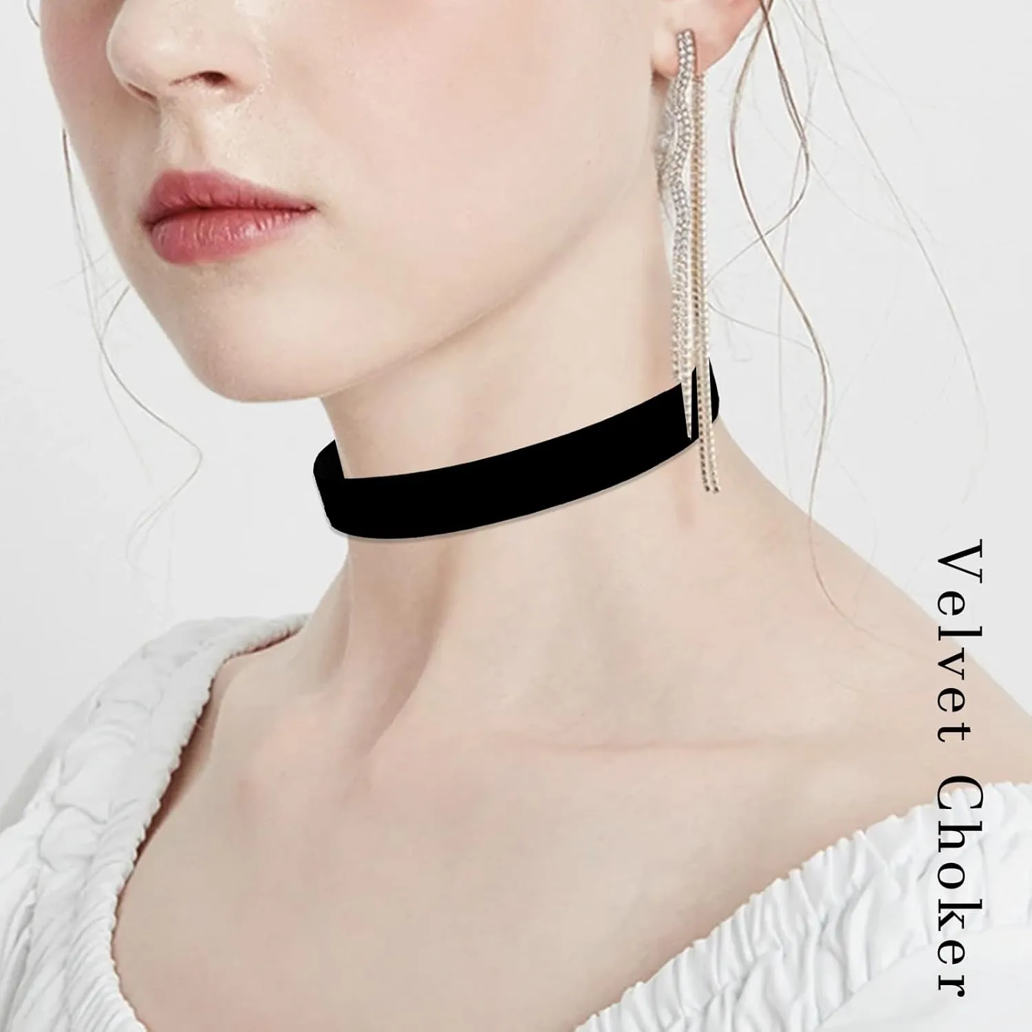 Ronglry 3pcs Black Choker Necklace for Women Black Velvet Choker Set Layered Black Choker Necklaces Classic Chokers for Women Adjustable Gothic Lace Black Collar Necklace for Party Cosplay Christmas Birthday Jewelry Gifts