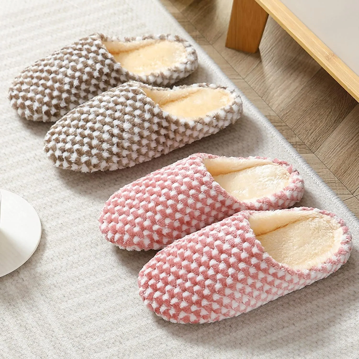 SBGMoSJ Womens Slip On Wide Width Indoor/Outdoor House Slippers Slippers for Men Winter Mens Slippers with Rubber Soles Hotel Slippers for Men Mens Christmas Gifts Gifts for Wife 2023