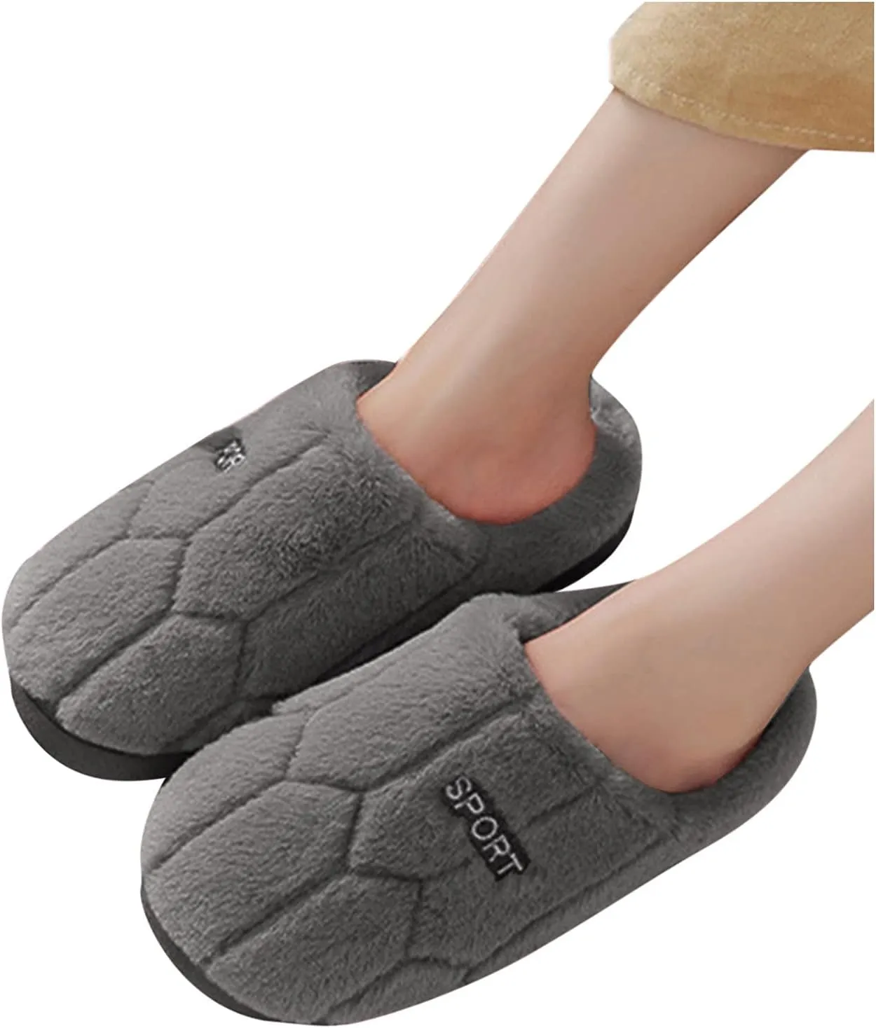 SBGMoSJ Womens Winter Warm Cozy House Fur Slippers Warming Slippers Mens Slippers Size 11.5 Wide Christmas Slippers for Men and Women Christmas Ribbon Gifts for Her 2023