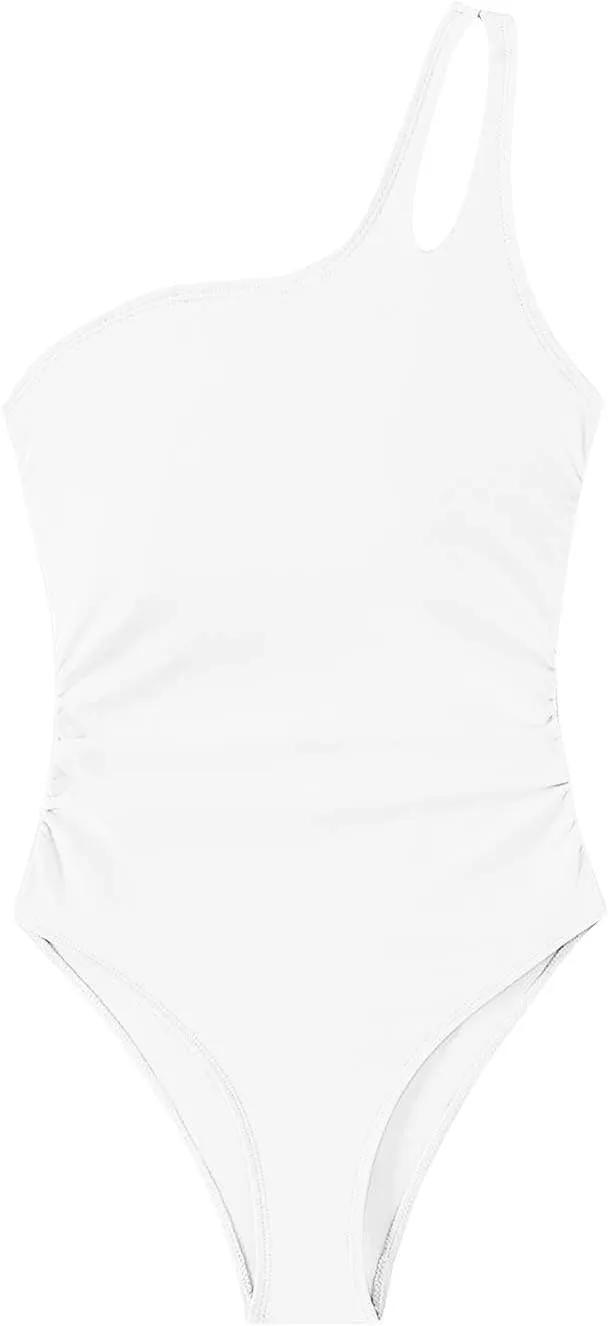 SEAOPEN One Piece Swimsuit for Women One Shoulder Tummy Control Bathing Suits Modest Full Coverage Keyhole Swimwear 2025