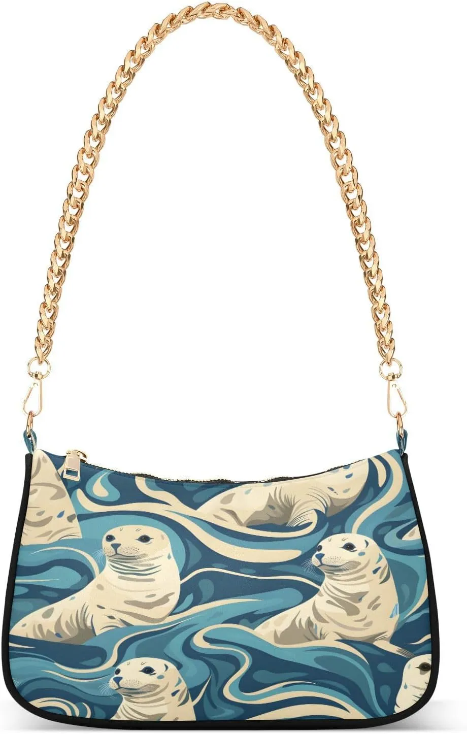 Shoulder Bags for Women Sea Lion Hobo Tote Handbag Small Clutch Purse with Zipper Closure