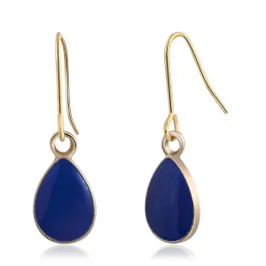 Small Navy Blue Earrings 14K Gold Earrings for Women Teardrop Earrings Royal Blue Earrings Drop Dangle Earrings for Women