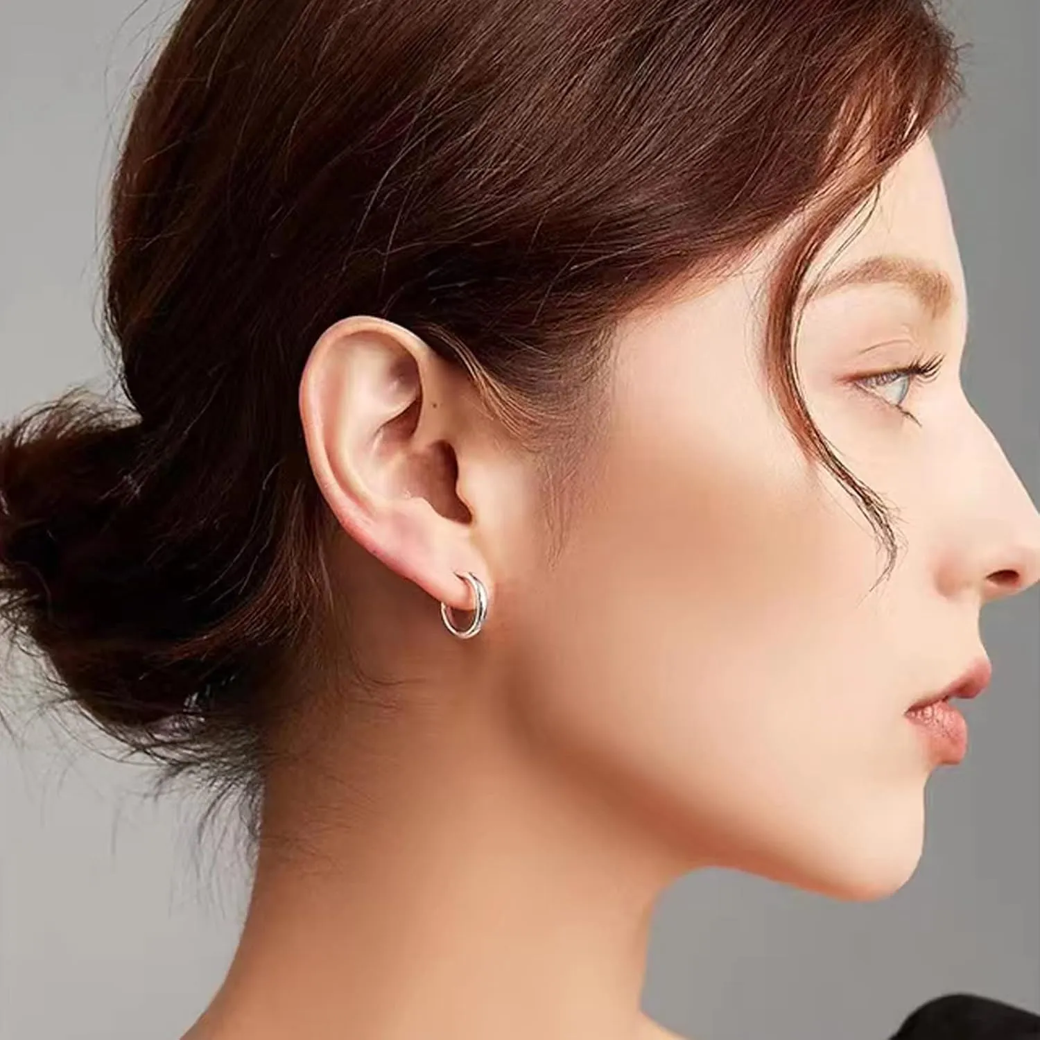 Small Silver Hoop Earrings, Sterling Silver Hoop Earrings For Women Hypoallergenic Earrings Tiny Huggie Hoop Silver Earrings Set For Men 3 Pairs