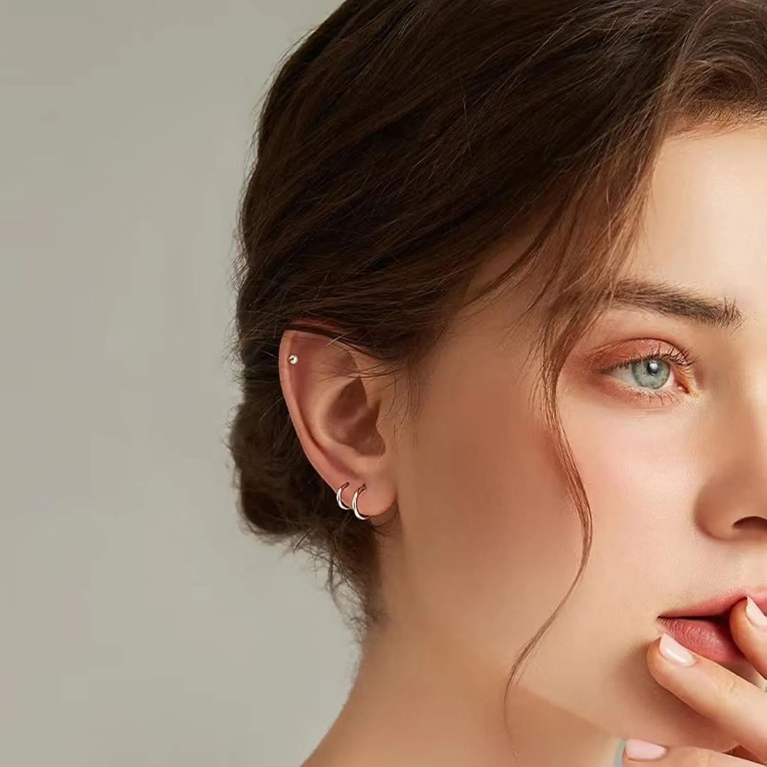 Small Silver Hoop Earrings, Sterling Silver Hoop Earrings For Women Hypoallergenic Earrings Tiny Huggie Hoop Silver Earrings Set For Men 3 Pairs