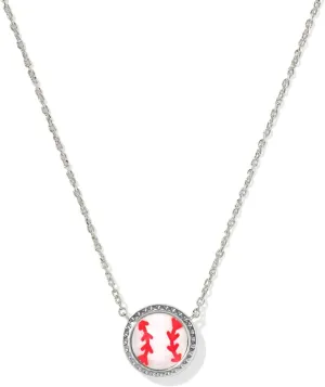Softball Necklace14K Gold Baseball Necklace. Softball Charm Short Chokers Necklace Fine Jewelry for Women