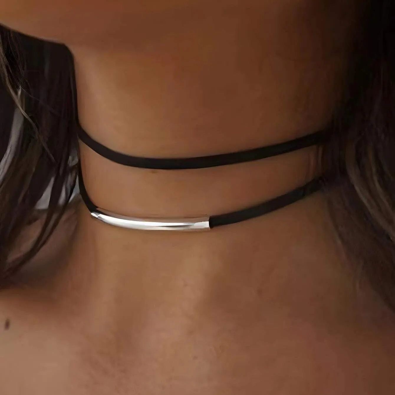 Sora Tuki Black Choker Necklace for Women 1cm-3cm Wide Velvet Leather Lace Chocker Tattoo Collar 90s Goth Jewelry