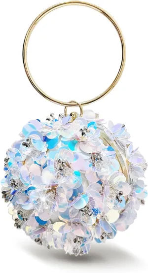 Sparkling Rose Golden Clutch Bag - Rhinestone Flower Design, Elegant Evening Handbag for Women, Perfect Party Dress Accessories