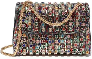 SRhinestone Women Chain Bag Casual Crossbody Bag Shoulder Party Clutch Bag For Wedding Party Prom
