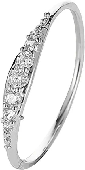 Stackable Gold Plated 925 Sterling Silver Rings for Women,Dainty Thin Cubic Zirconia Wedding Bands Engagement Jewelry Gifts