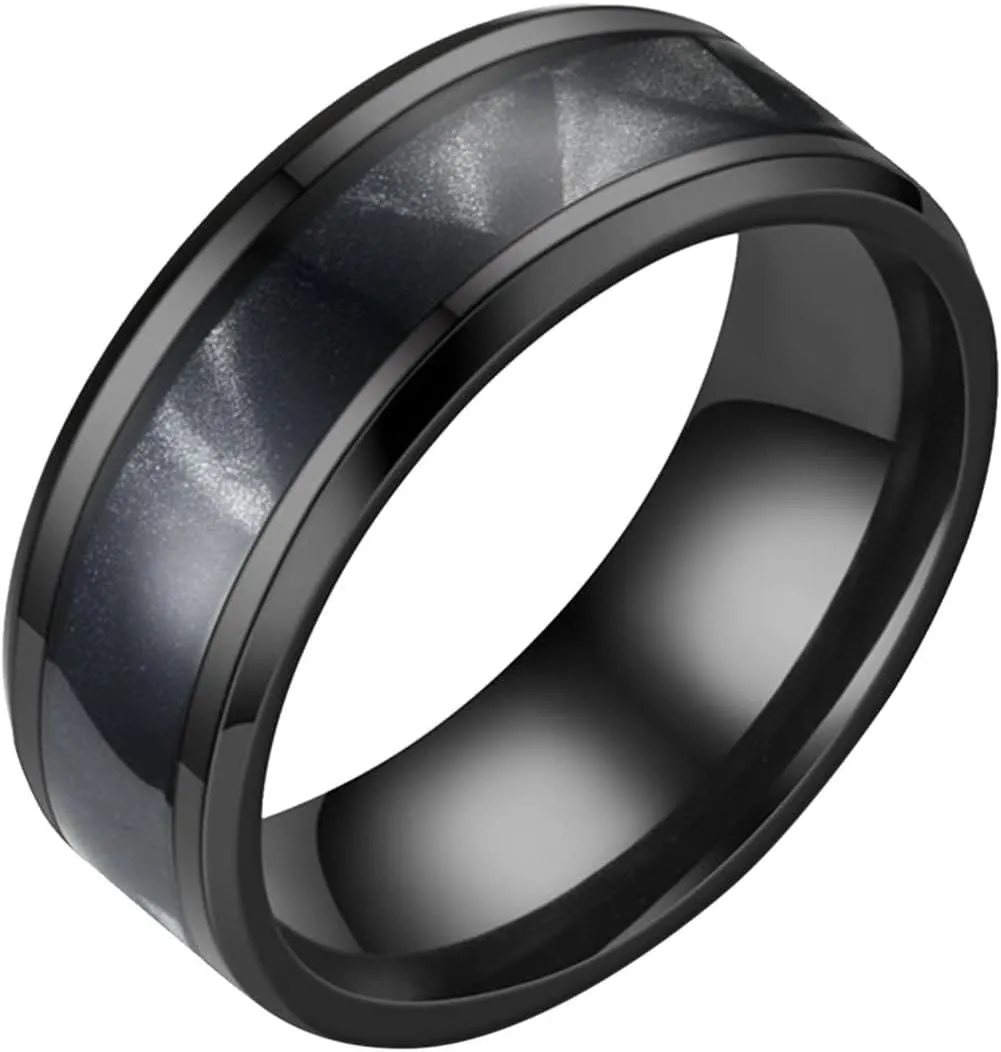Stainless Steel Spinner Ring for Women Luminous Dragon Pattern Glowing Anxiety Ring Engagement Wedding Band Gifts